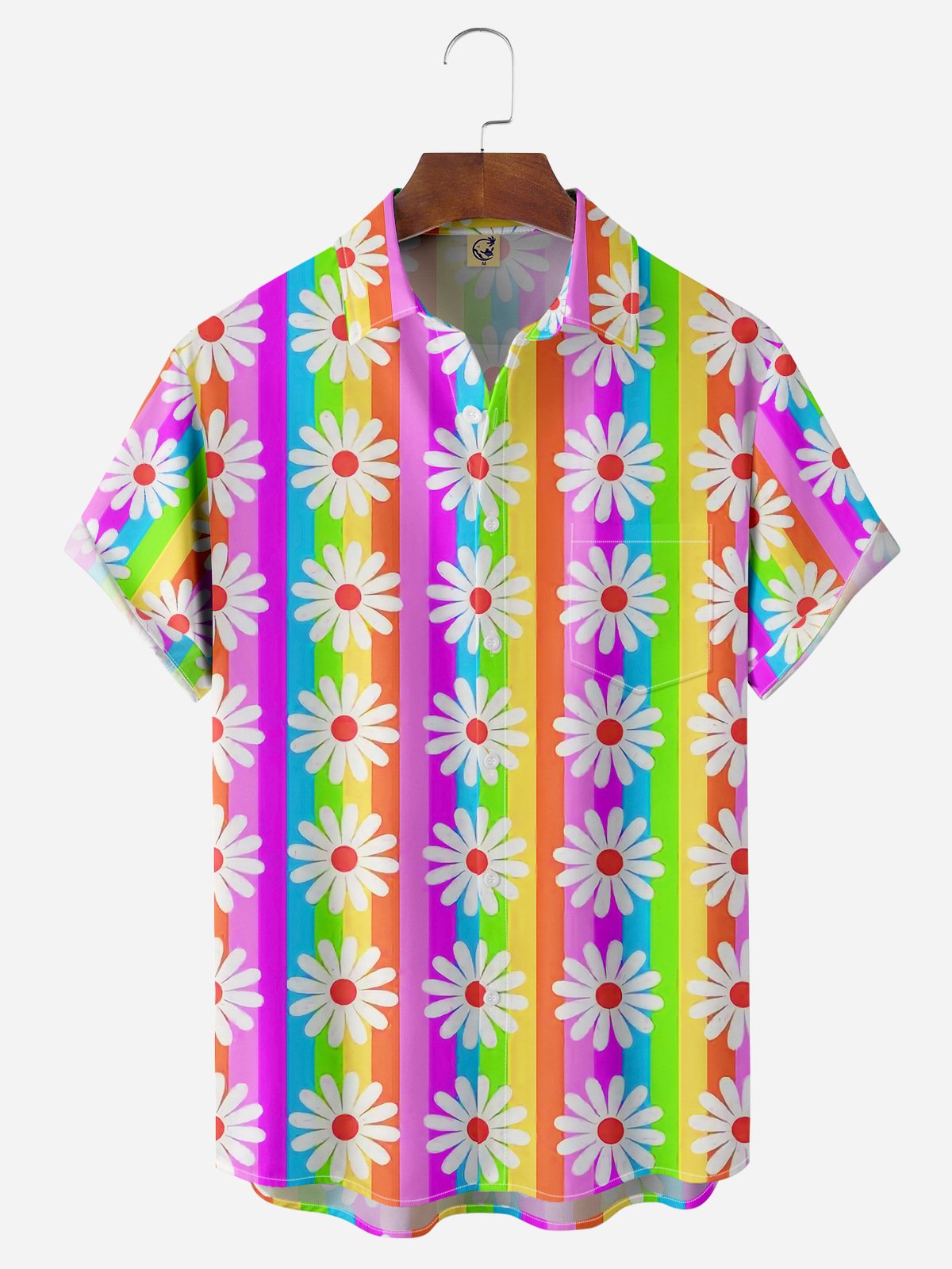 Floral Chest Pocket Short Sleeve Hawaiian Shirt