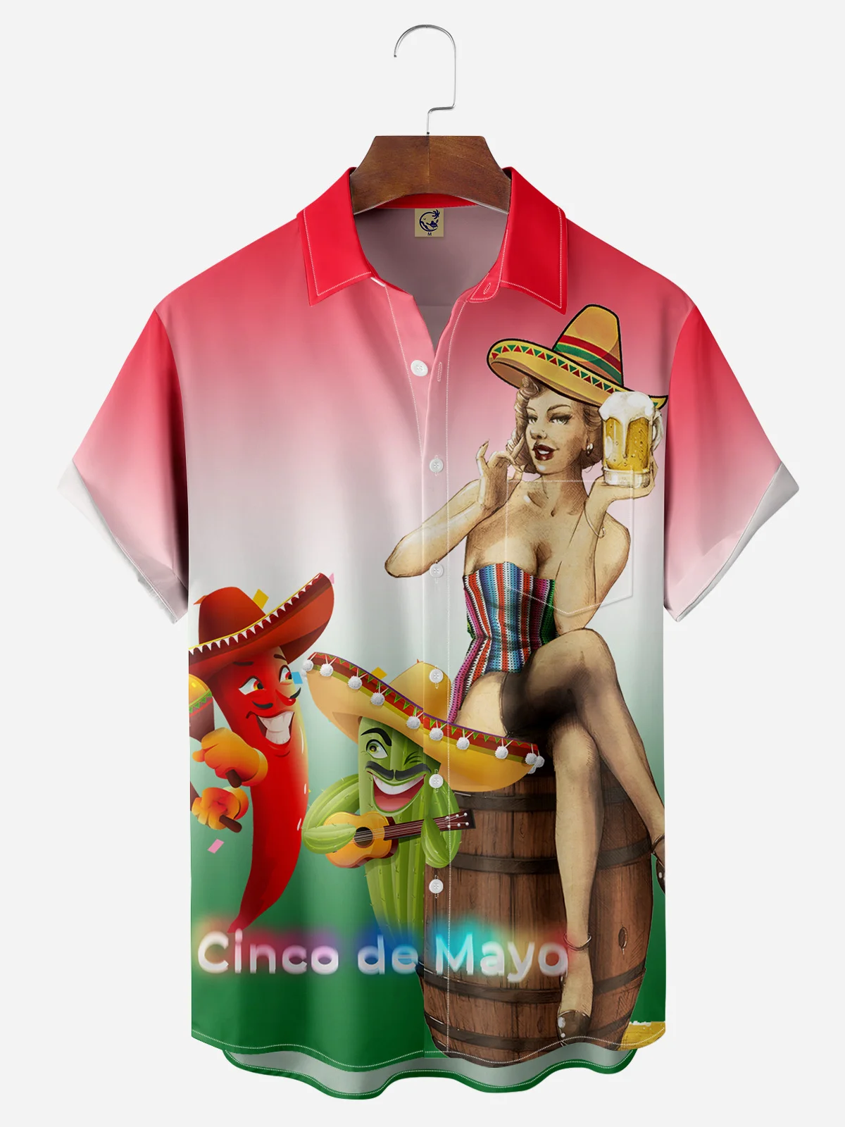 Cinco De Mayo Belle Chest Pocket Short Sleeve Casual Shirt