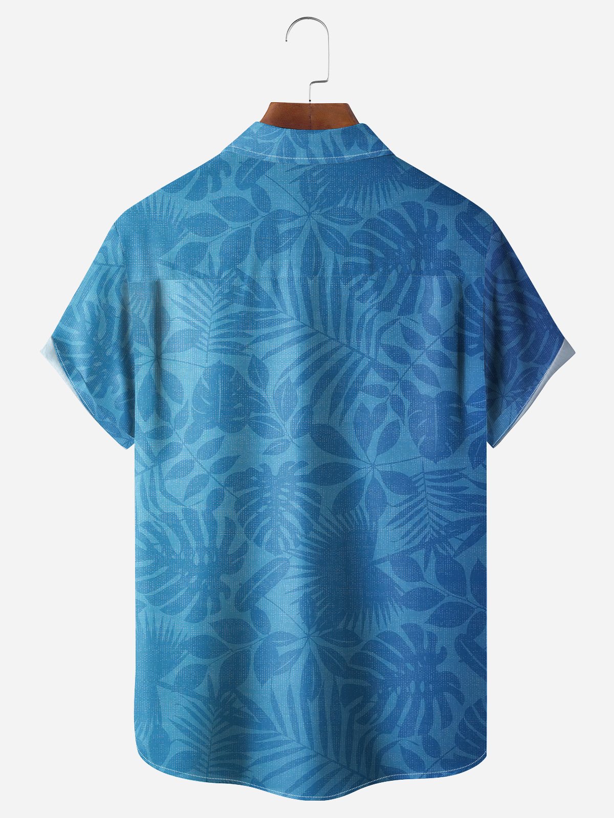 Palm Tree Chest Pocket Short Sleeve Hawaiian Shirt