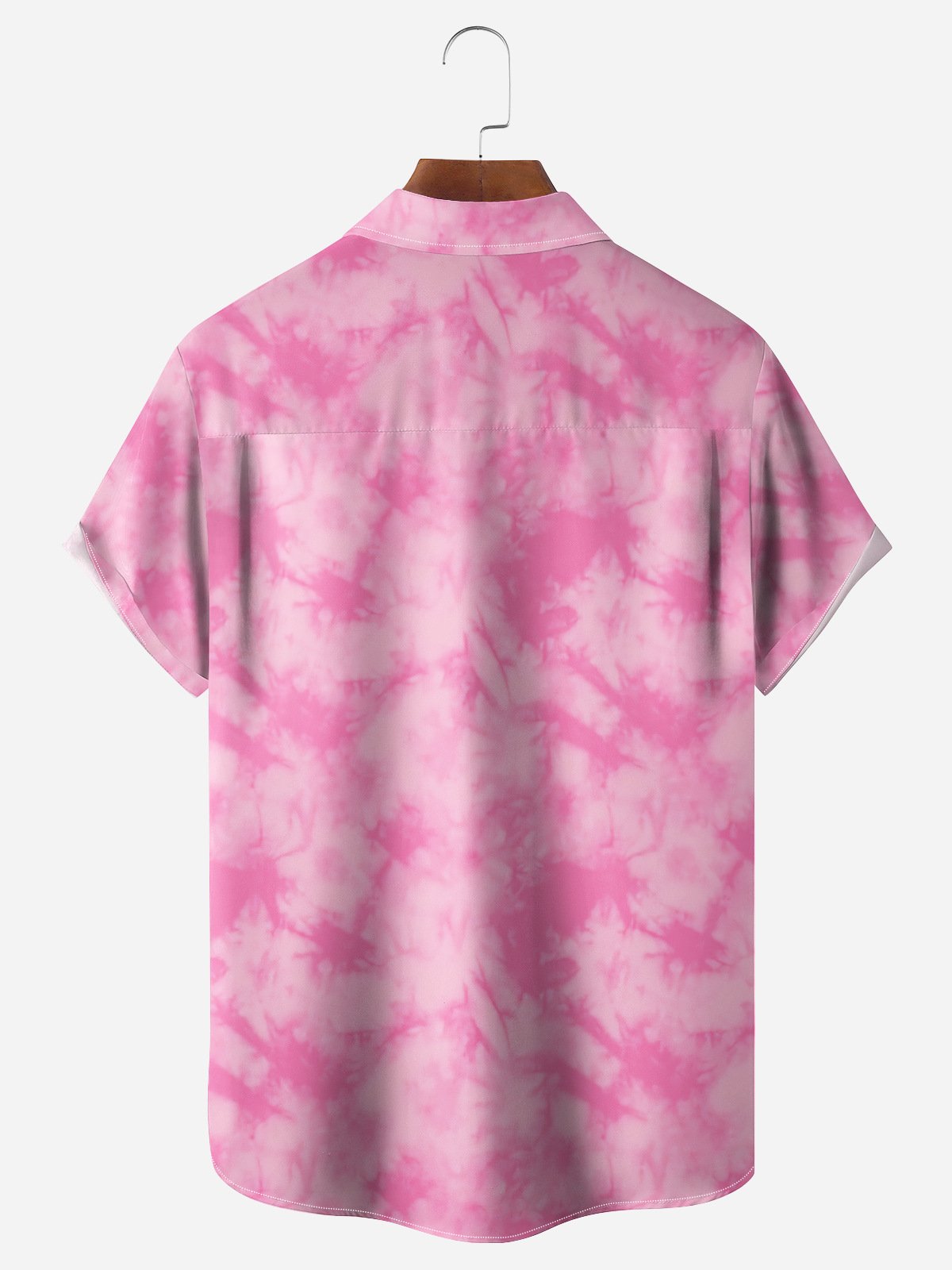 Tie Dye Chest Pocket Short Sleeve Hawaiian Shirt