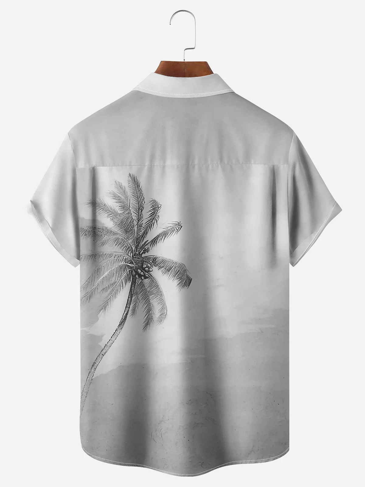 Palm Tree Chest Pocket Short Sleeve Hawaiian Shirt