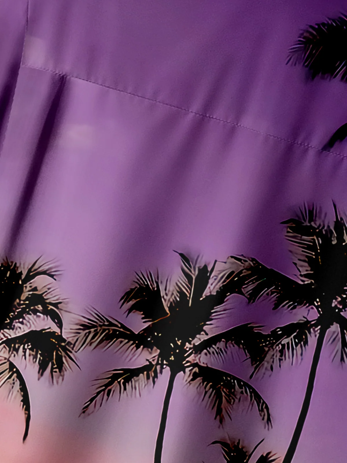 Palm Leaf Chest Pocket Short Sleeve Hawaiian Shirt