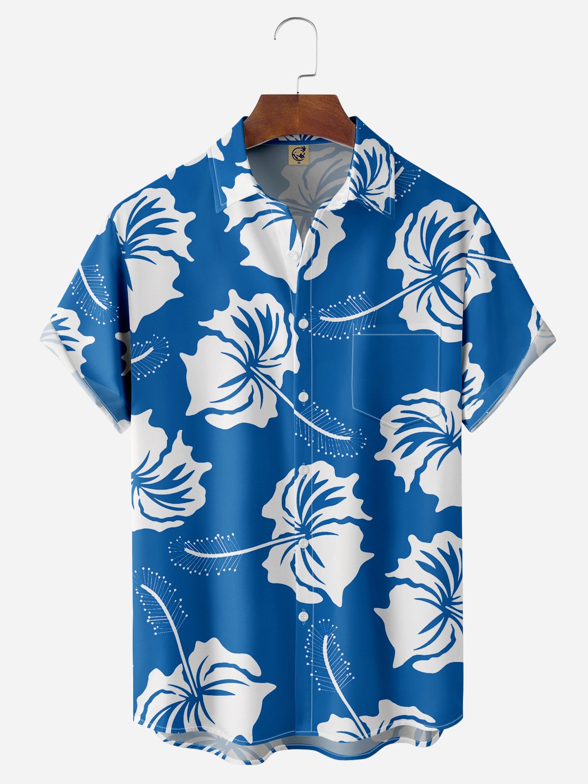 Botanical Floral Chest Pocket Short Sleeve Hawaiian Shirt