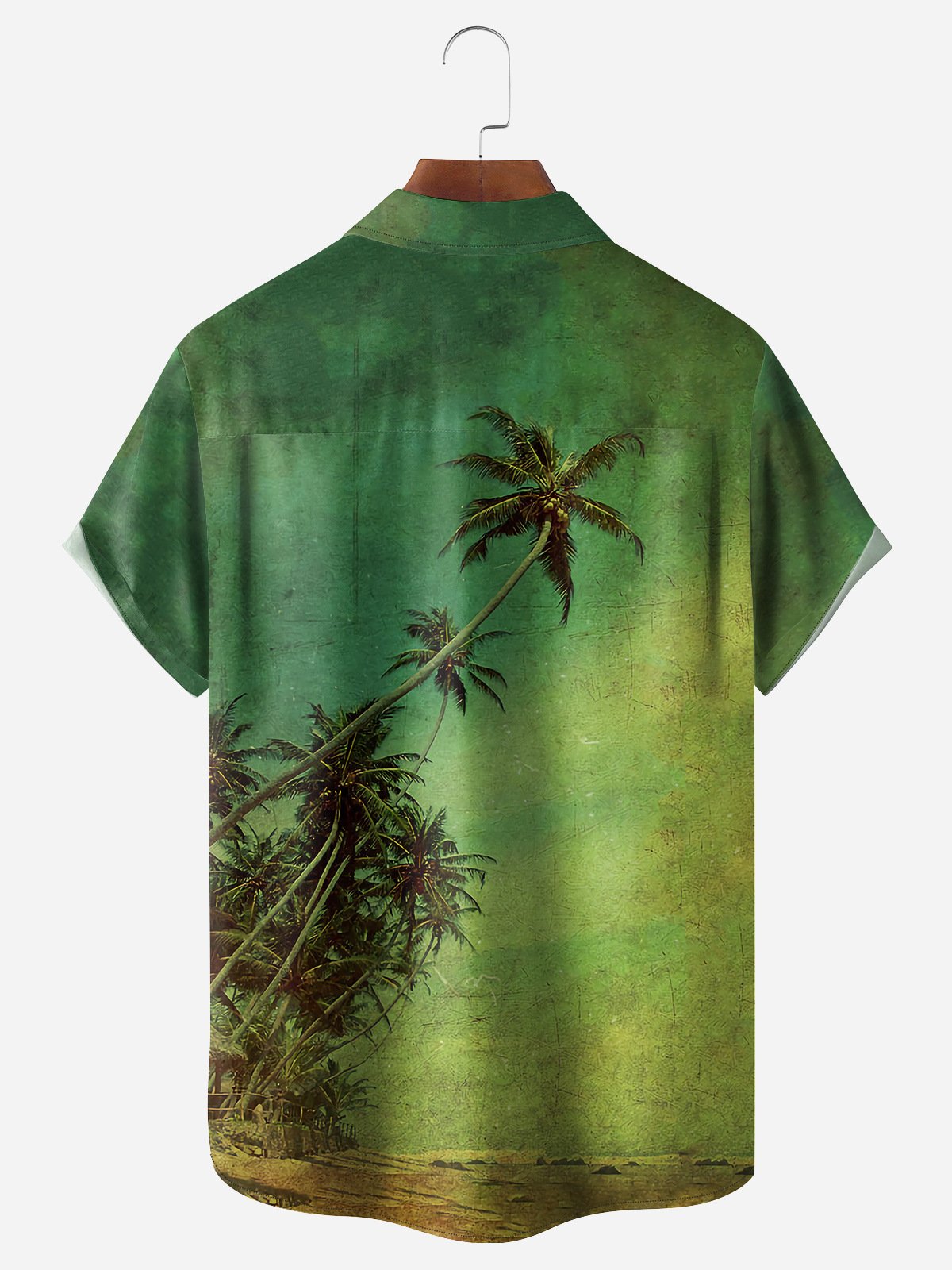 Coconut Tree Chest Pocket Short Sleeve Hawaiian Shirt