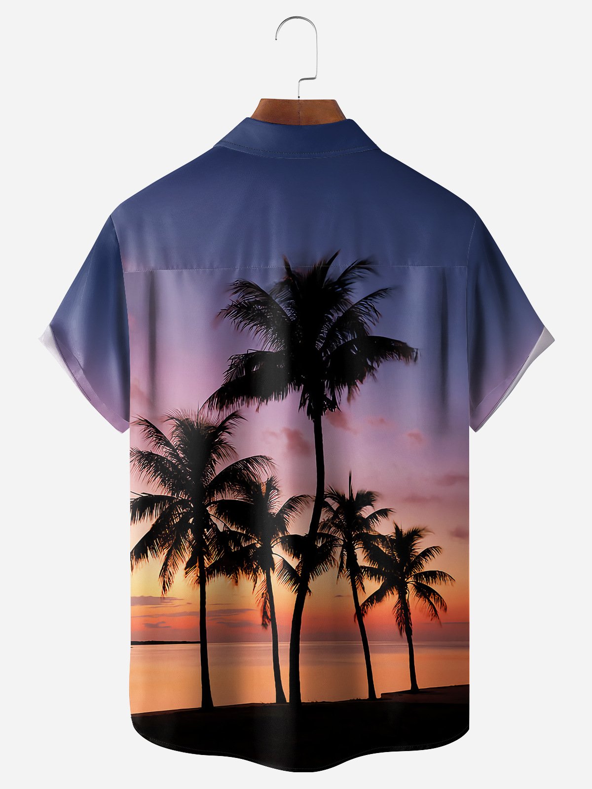 Coconut Tree Chest Pocket Short Sleeve Hawaiian Shirt