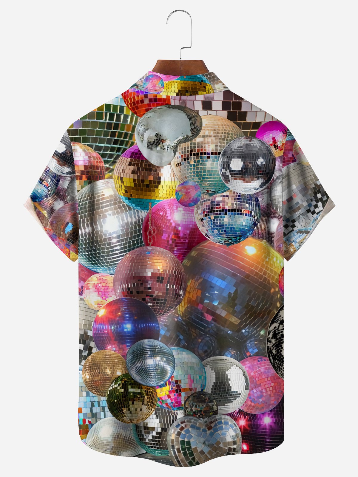 Party Lights Chest Pocket Short Sleeve Casual Shirt