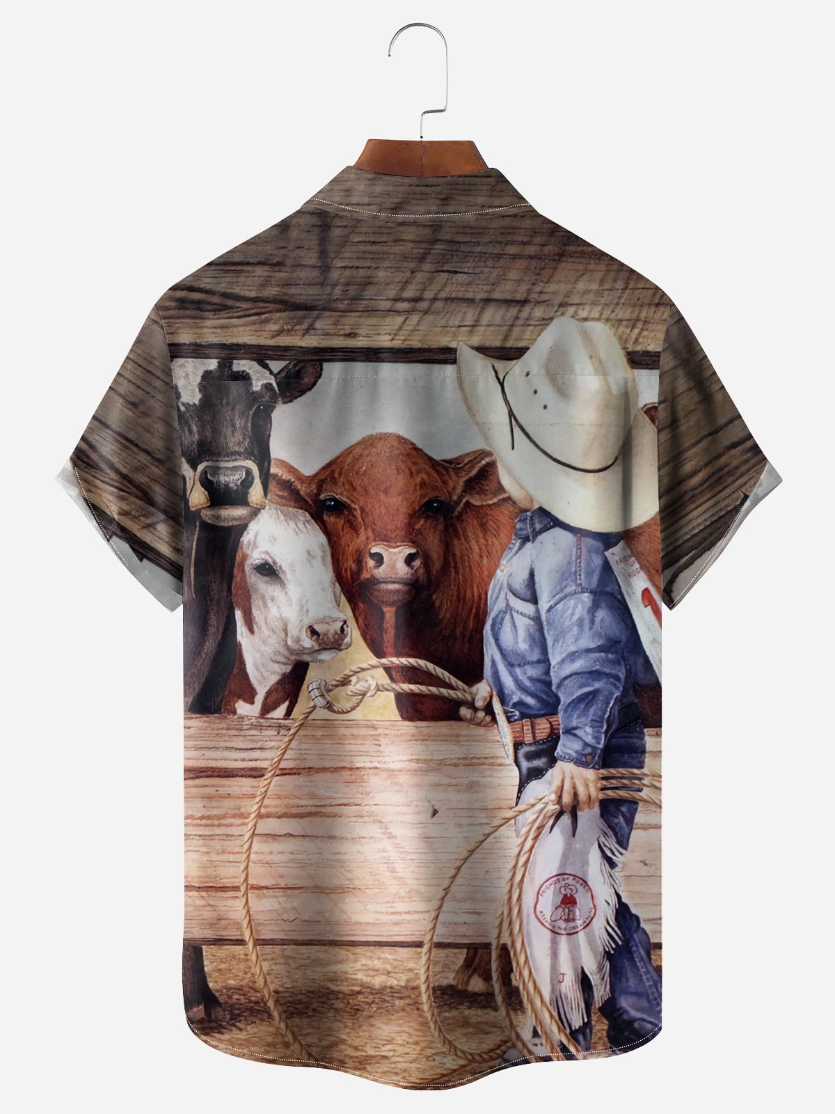 Western Cowboy Chest Pocket Short Sleeve Casual Shirt