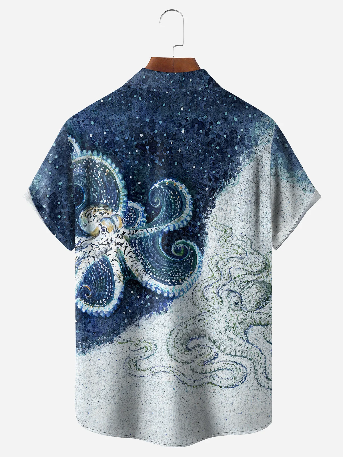 Octopus Chest Pocket Short Sleeve Casual Shirt