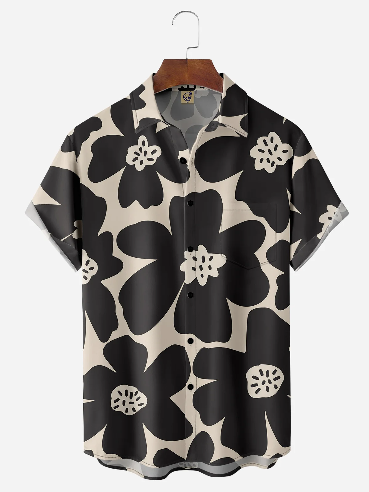 Floral Chest Pocket Short Sleeve Hawaiian Shirt