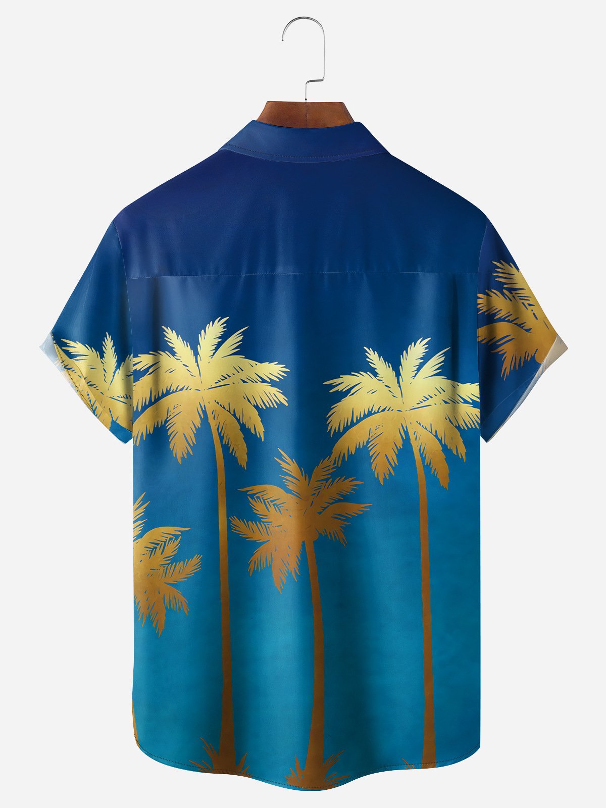 Coconut Tree Chest Pocket Short Sleeve Hawaiian Shirt