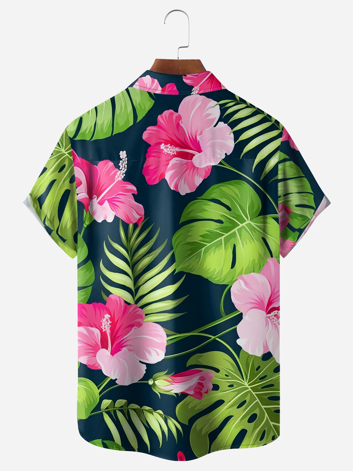 Floral Chest Pocket Short Sleeve Hawaiian Shirt