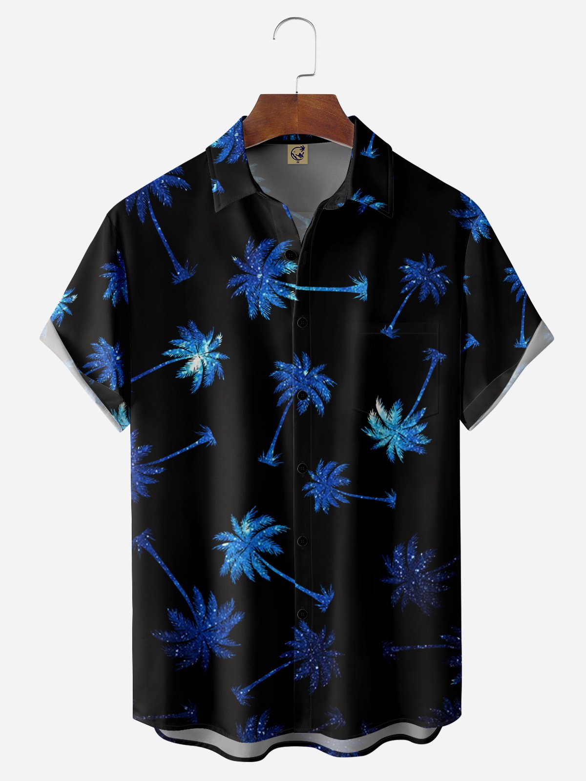 Coconut Tree Chest Pocket Short Sleeve Hawaiian Shirt