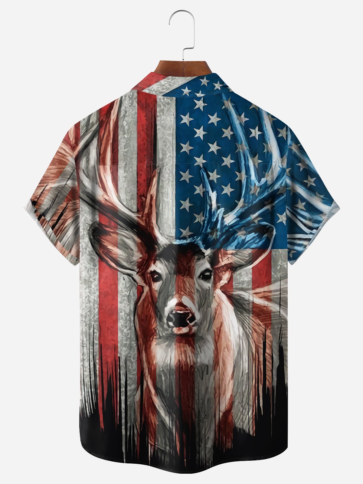 Rangifer Tarandus Chest Pocket Short Sleeve Casual Shirt