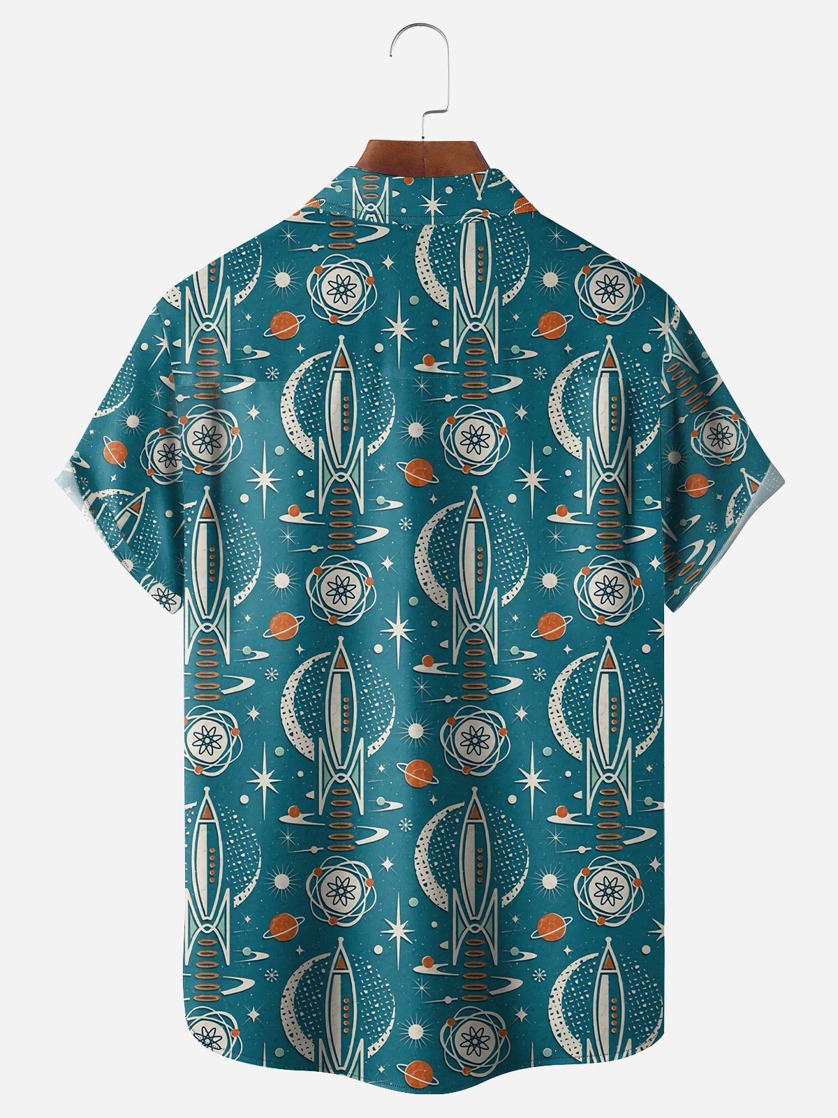 Mid Century Geometry Chest Pocket Short Sleeve Hawaiian Shirt
