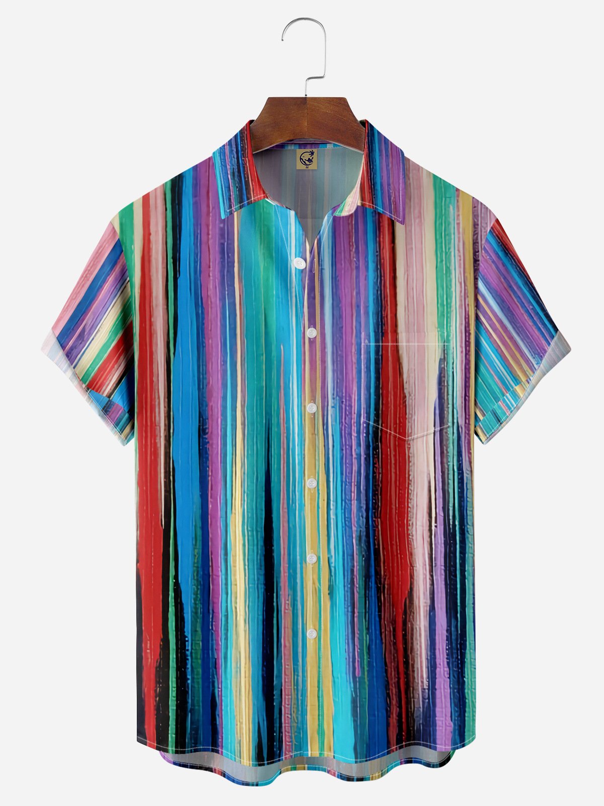 Striped Chest Pocket Short Sleeve Shirt