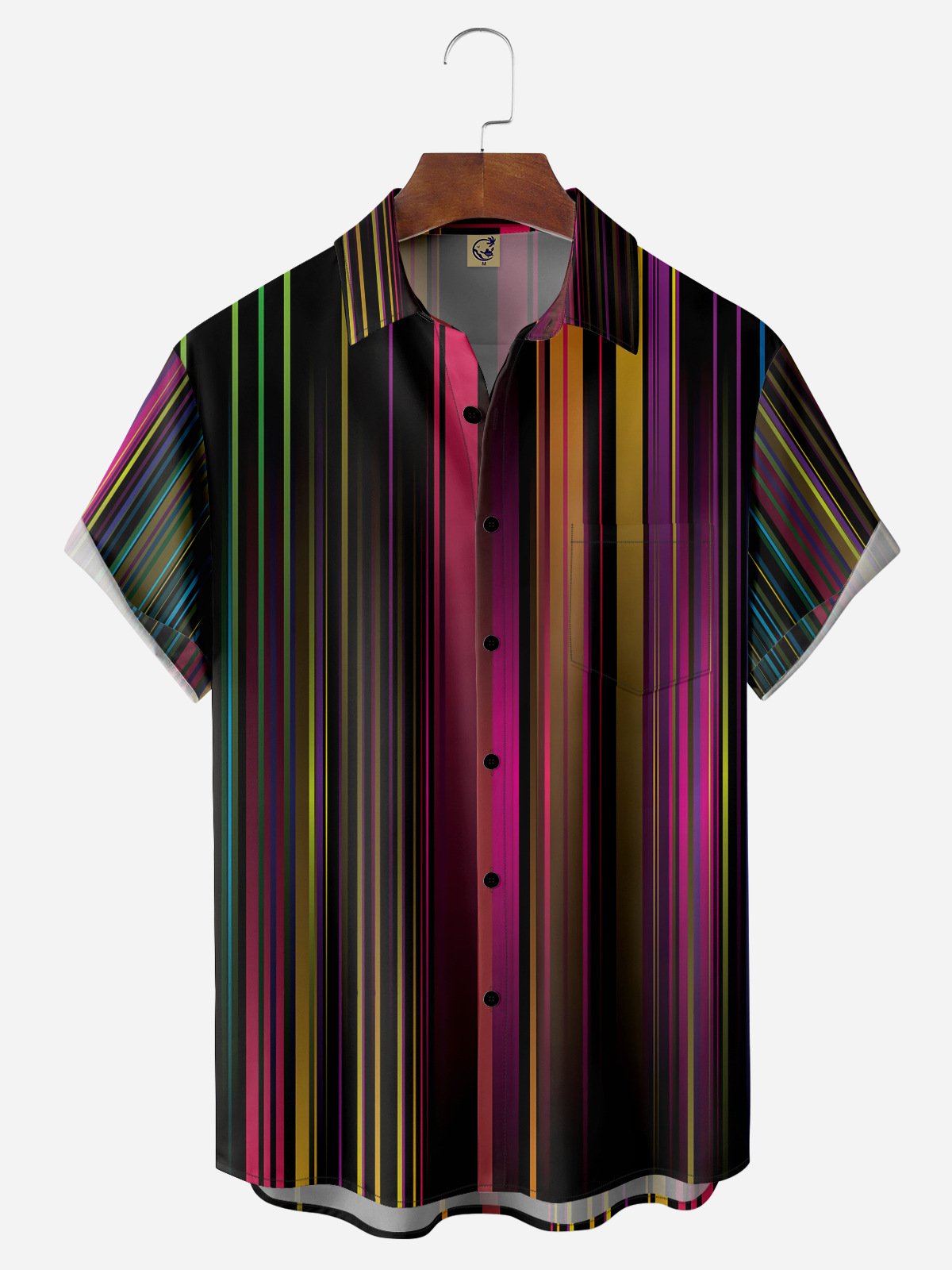 Striped Chest Pocket Short Sleeve Shirt