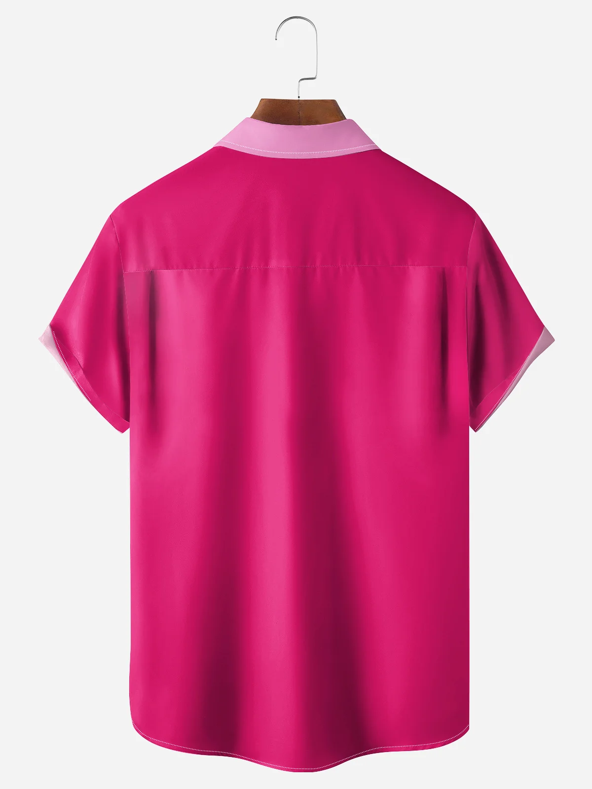 Gradient Striped Chest Pocket Short Sleeve Casual Shirt