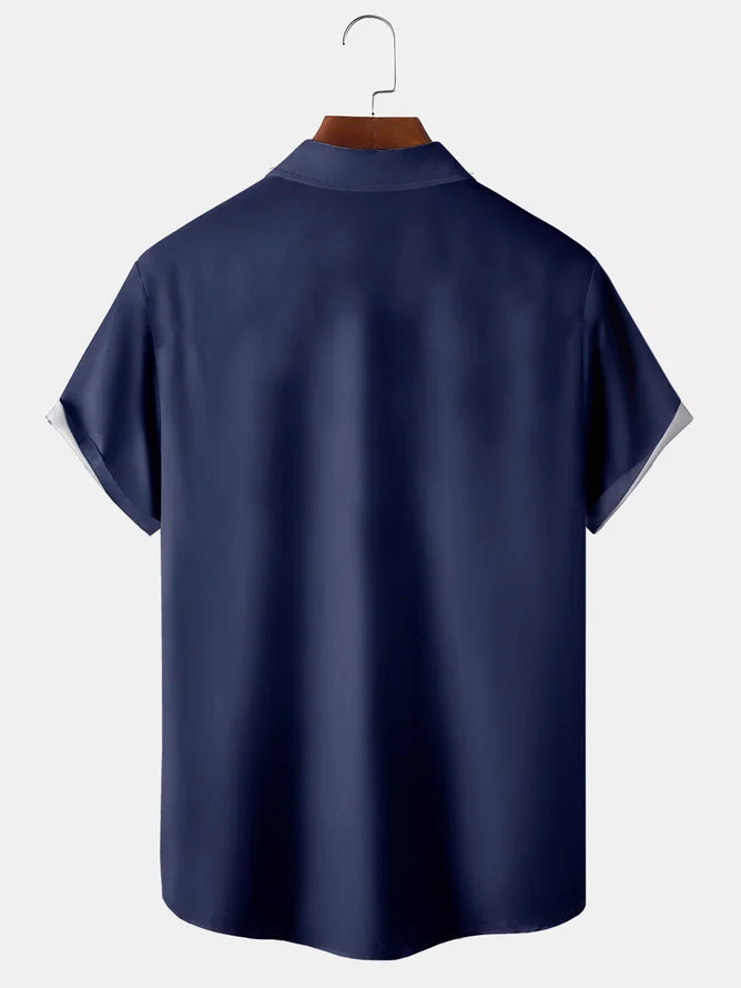 Hardaddy Big Size Striped Chest Pocket Short Sleeve Shirt