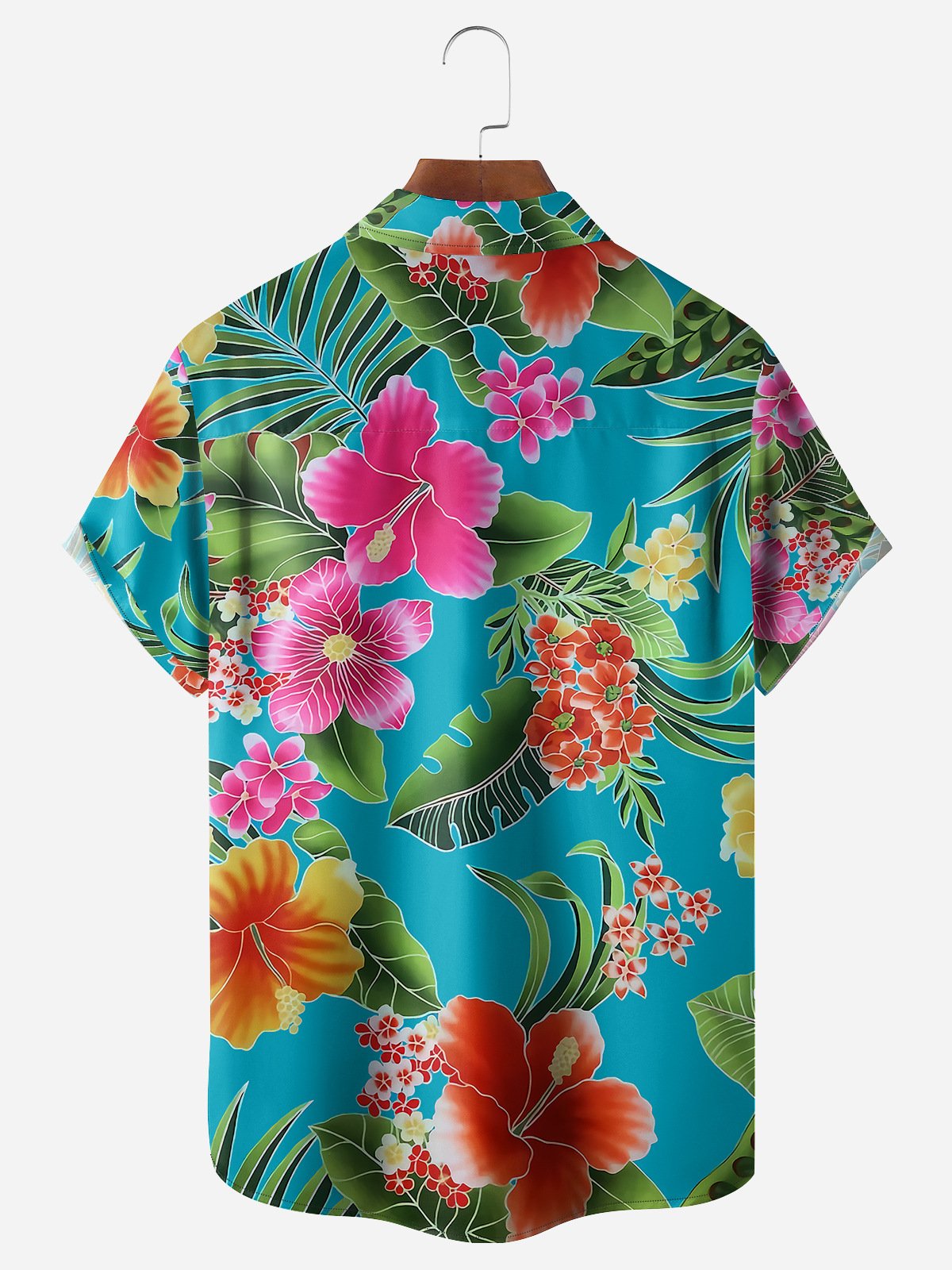 Hibiscus Chest Pocket Short Sleeve Hawaiian Shirt