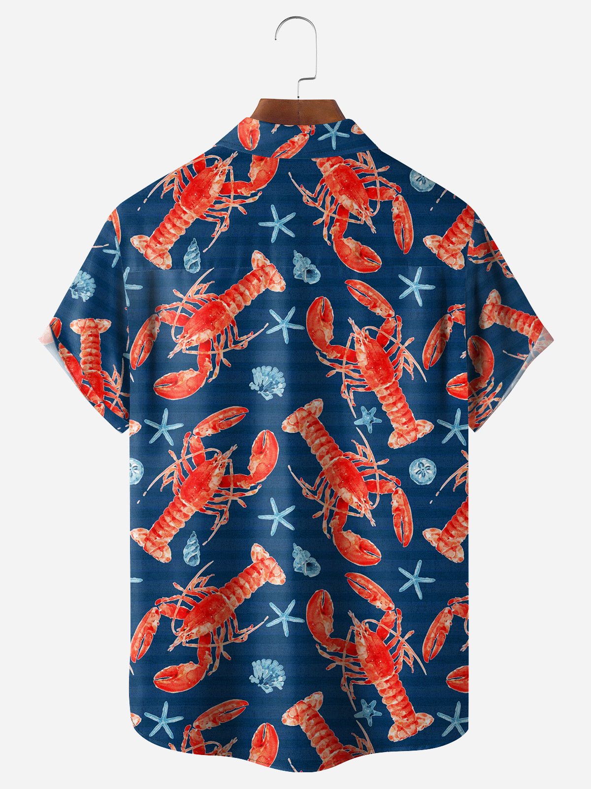 Lobster Chest Pocket Short Sleeve Hawaiian Shirt