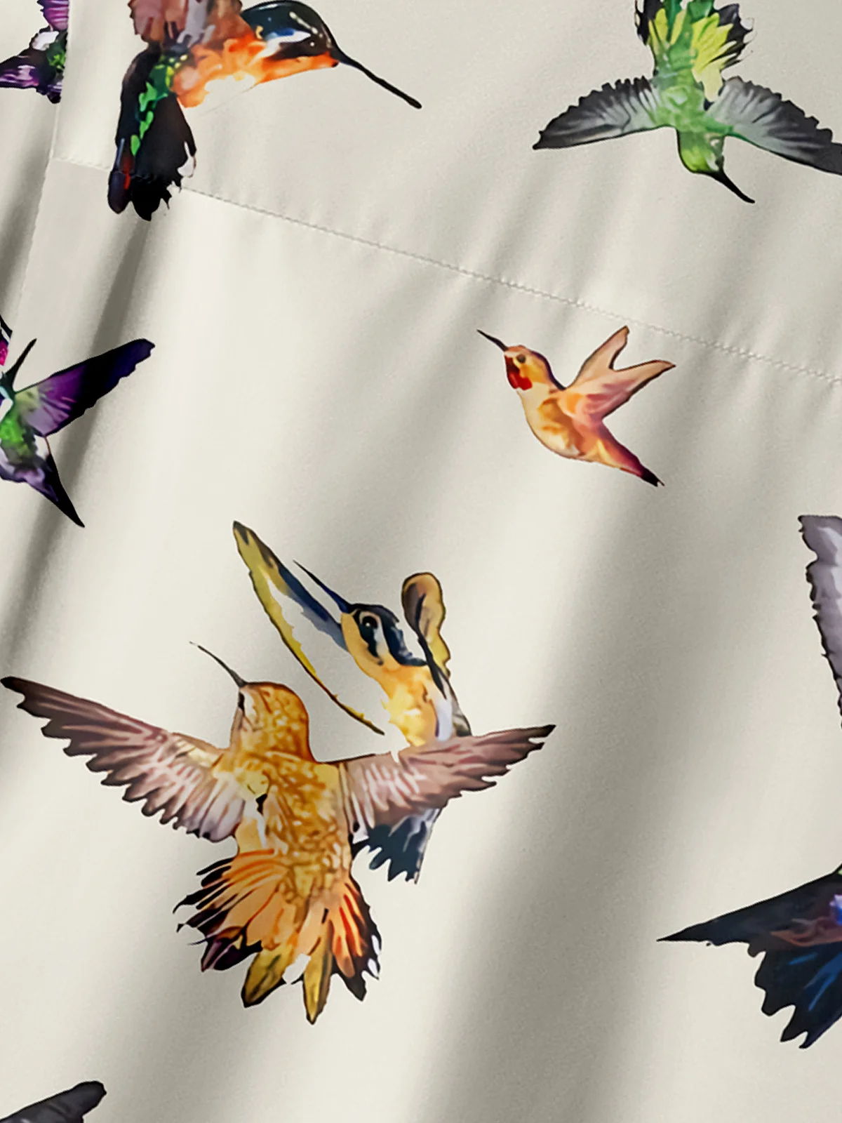 Hummingbird Festival Chest Pocket Short Sleeve Hawaiian Shirt