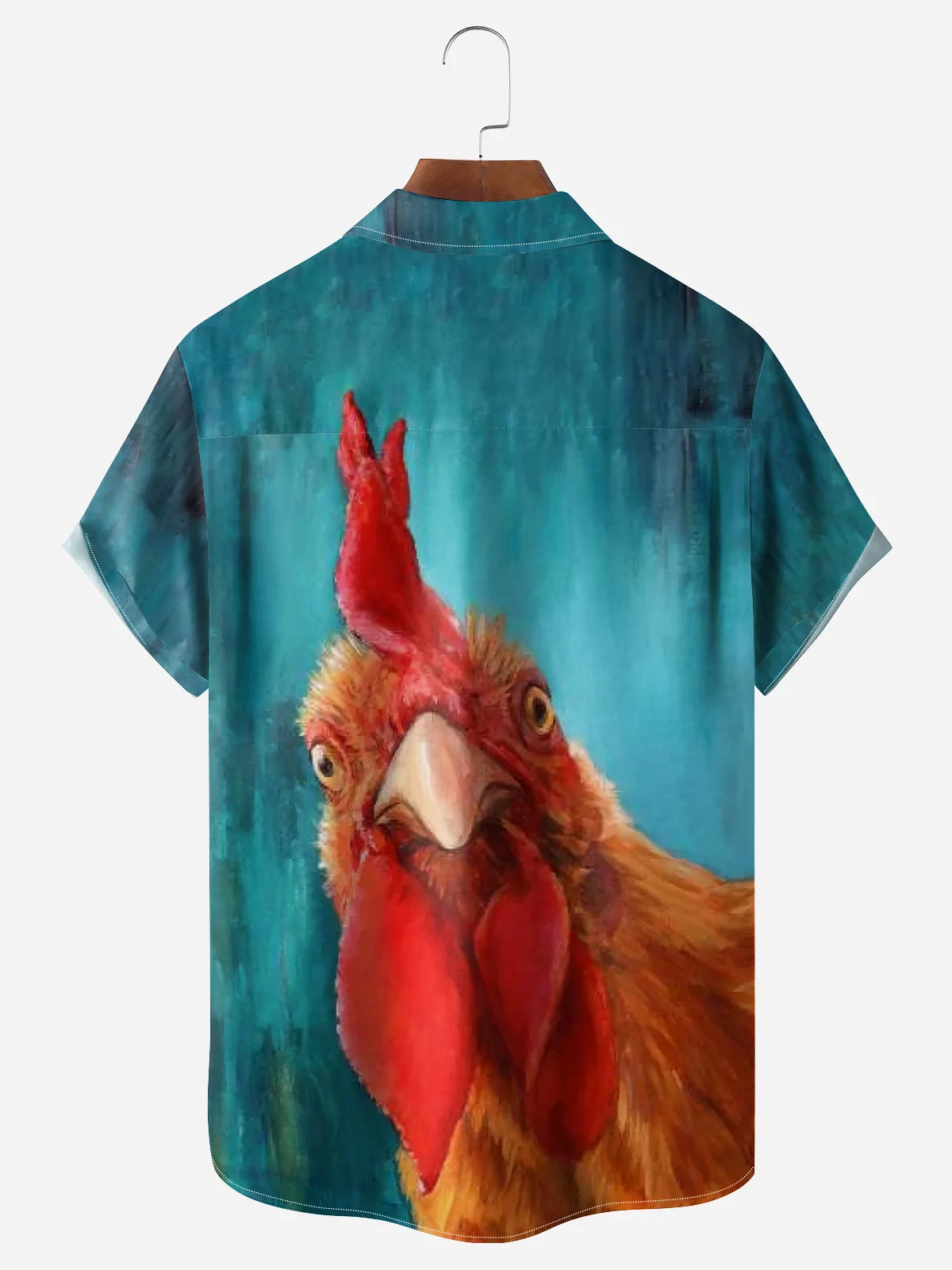 Hardaddy Funky Rooster Chest Pocket Short Sleeve Casual Shirt