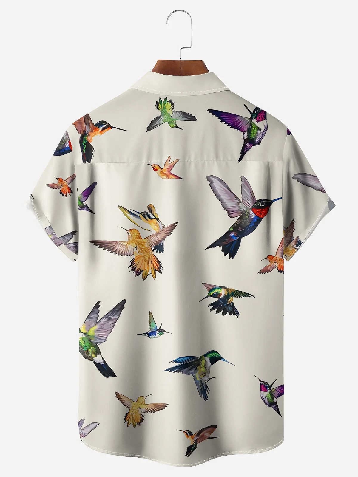 Hummingbird Festival Chest Pocket Short Sleeve Hawaiian Shirt