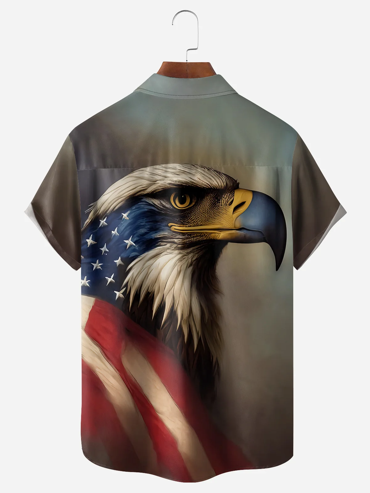 Eagle Proud Chest Pocket Short Sleeve Casual Shirt