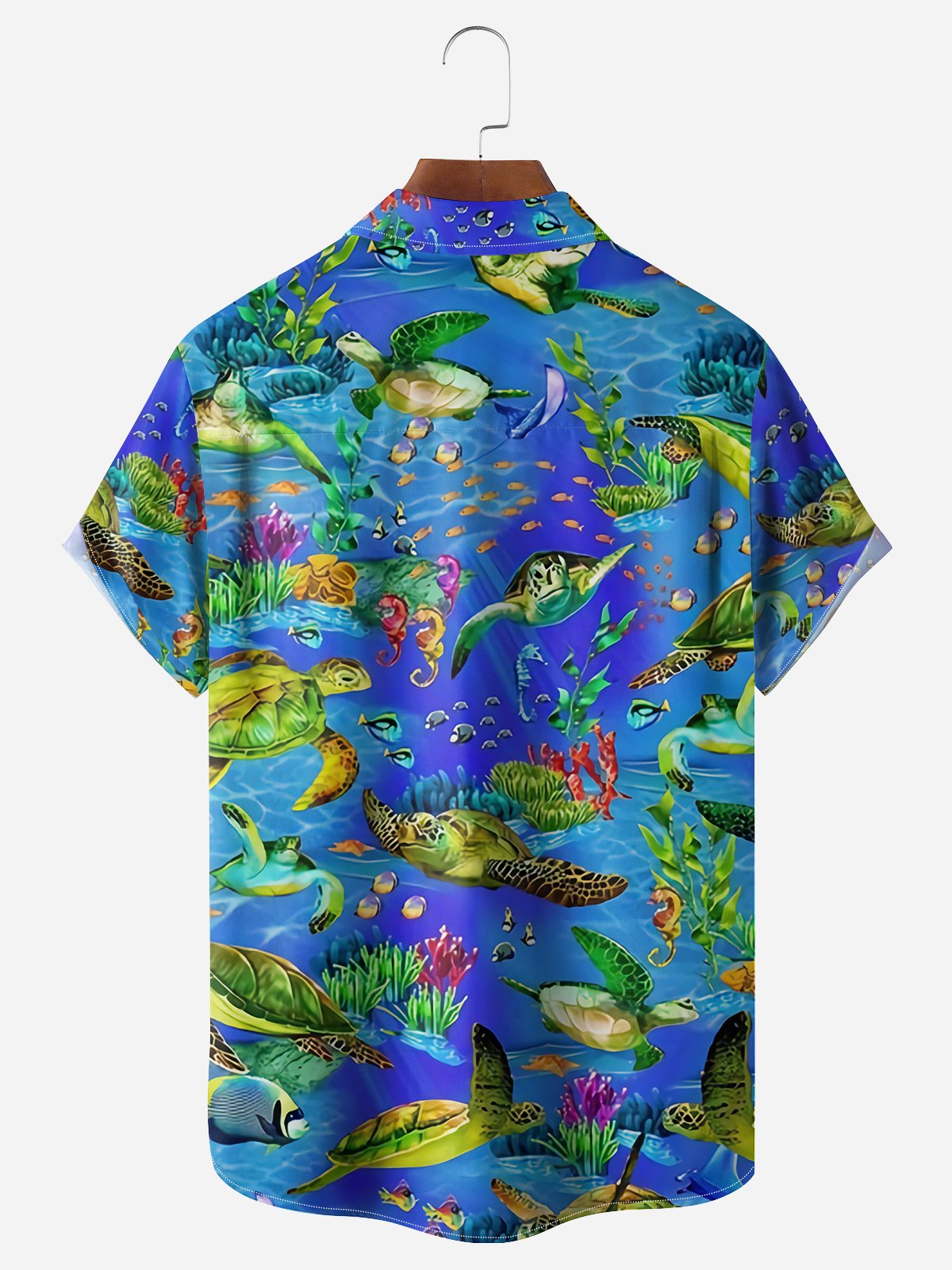 Sea Turtle Chest Pocket Short Sleeve Hawaiian Shirt