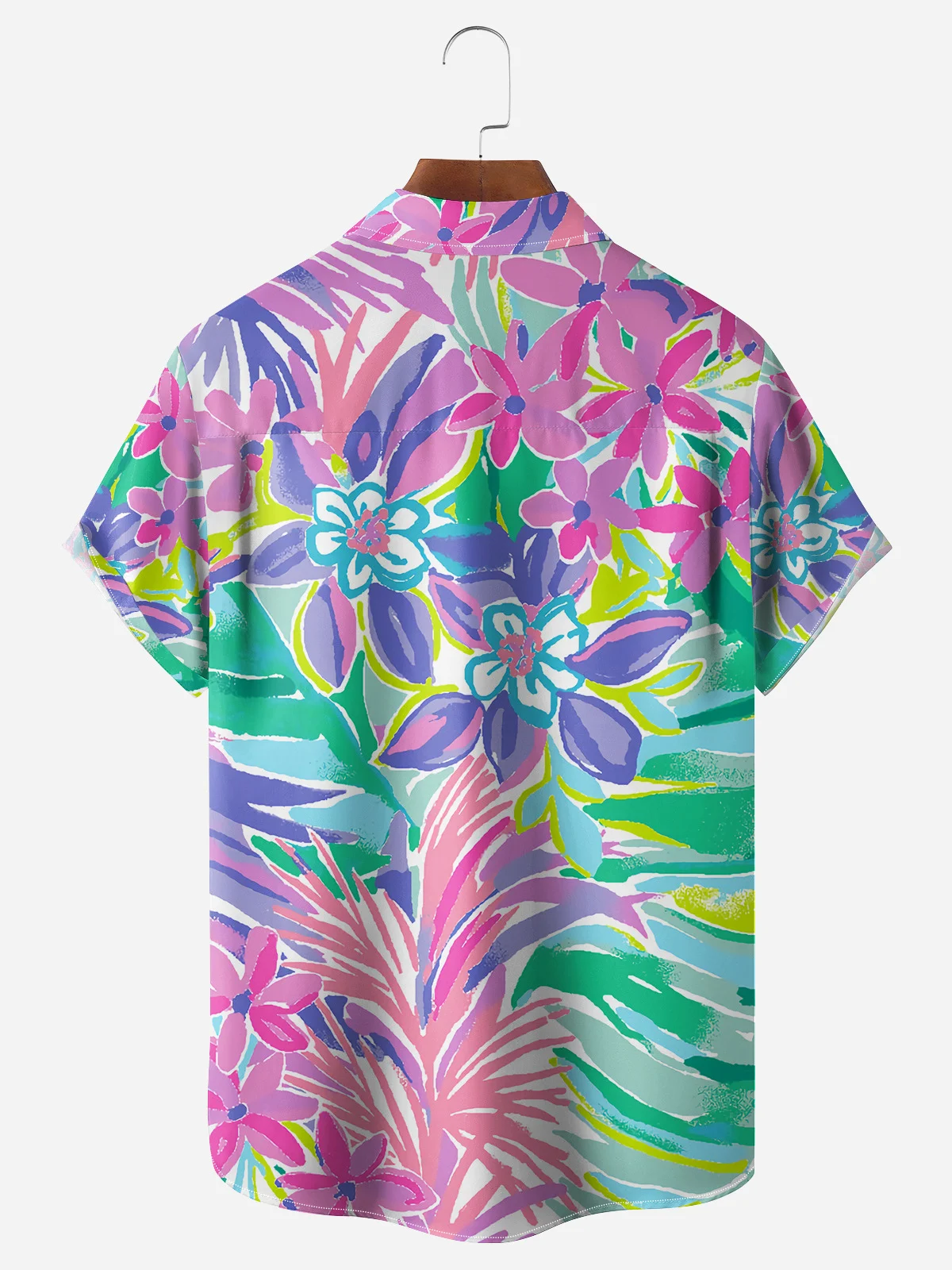 Floral Chest Pocket Short Sleeve Hawaiian Shirt