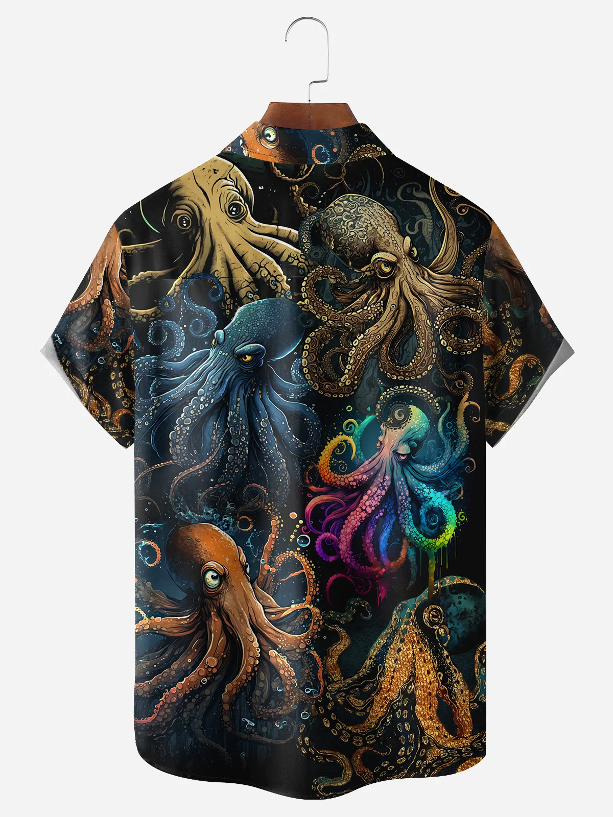 Octopus States Chest Pocket Short Sleeve Hawaiian Shirt