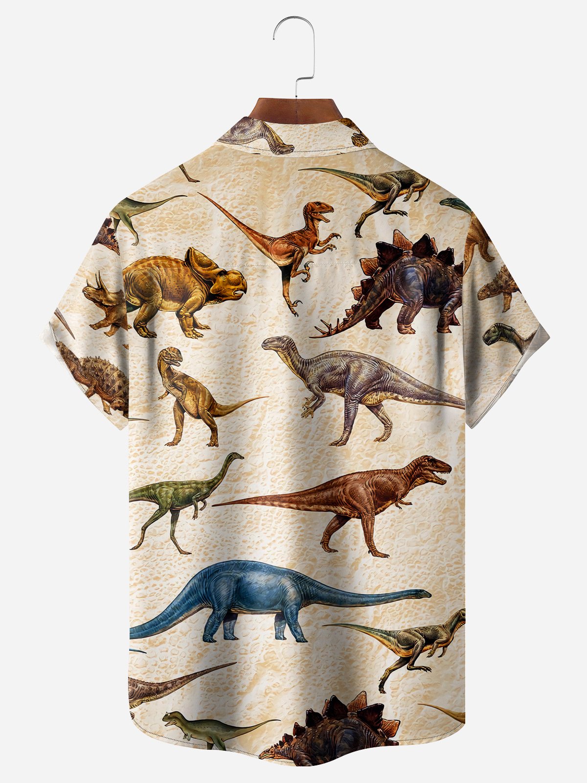 Dinosaurs Chest Pocket Short Sleeve Casual Shirt