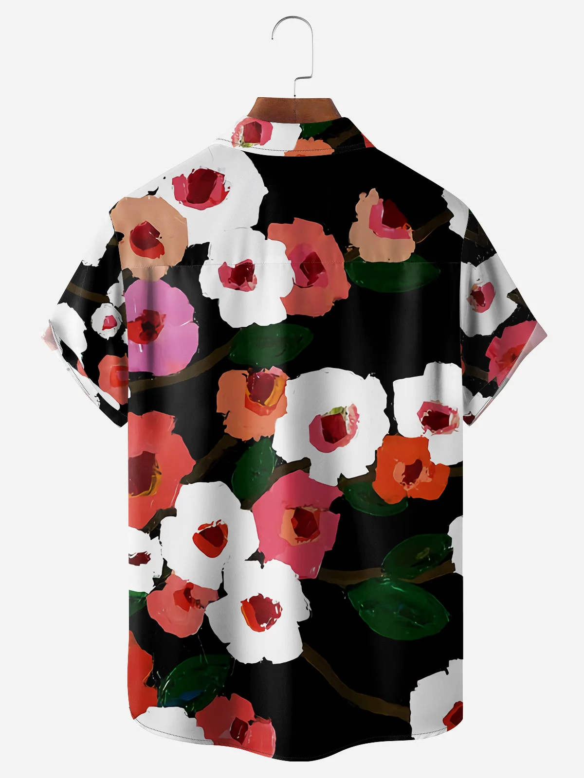 Floral Chest Pocket Short Sleeve Hawaiian Shirt