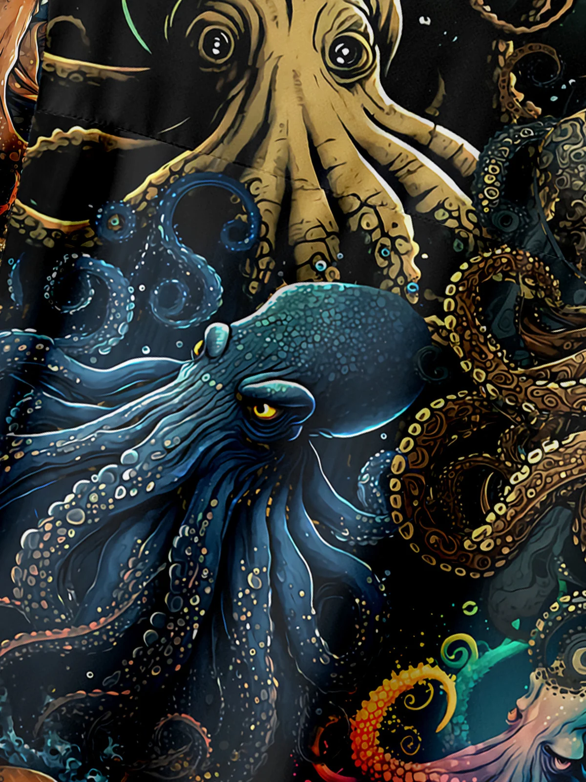 Octopus States Chest Pocket Short Sleeve Hawaiian Shirt