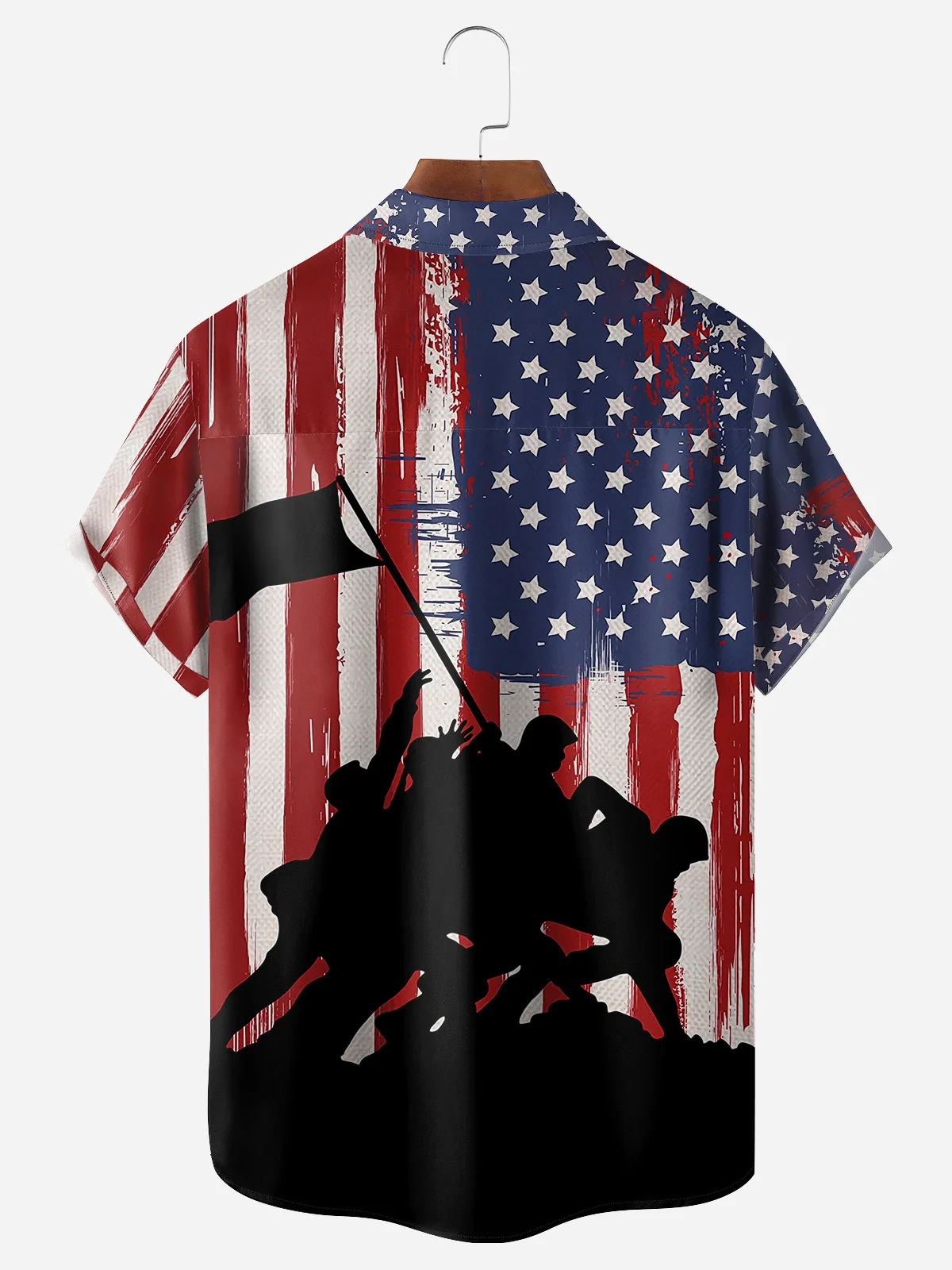 Veterans Memorial Day Chest Pocket Short Sleeve Shirt