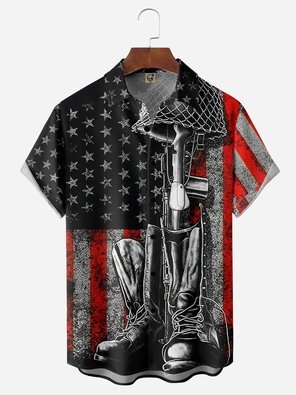 Veterans Memorial Day Chest Pocket Short Sleeve Shirt