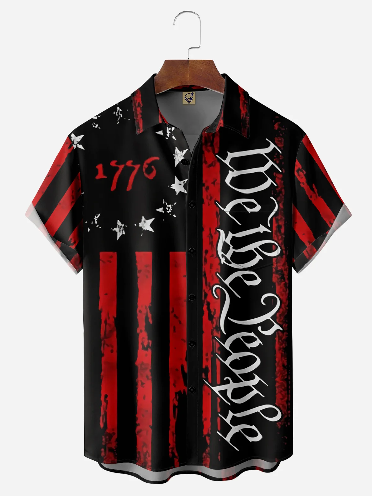 Independence Day Chest Pocket Short Sleeve Shirt