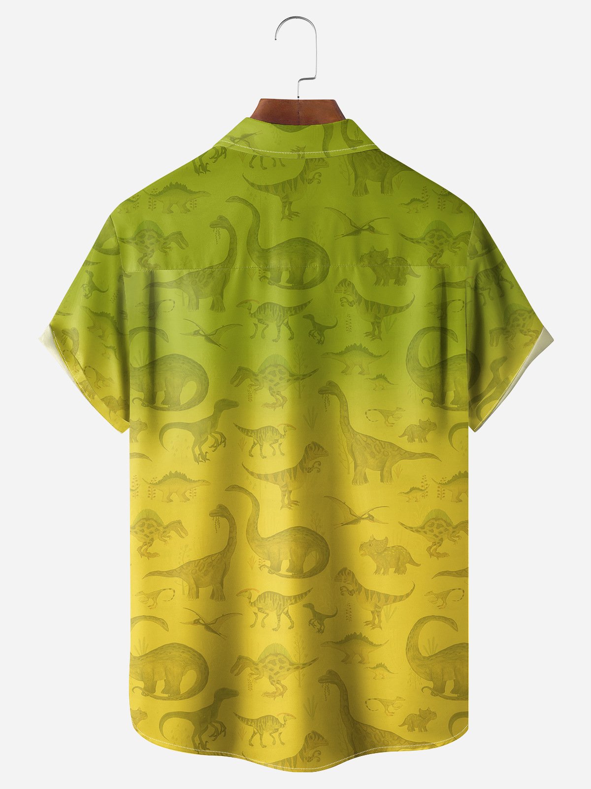 Rock Dinosaur Chest Pocket Short Sleeve Casual Shirt