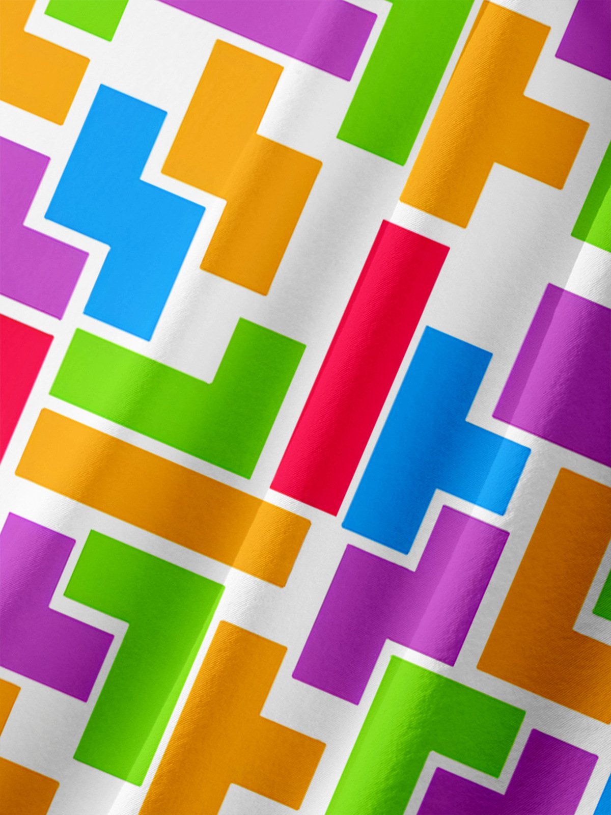 Tetris Chest Pocket Short Sleeves Casual Shirts
