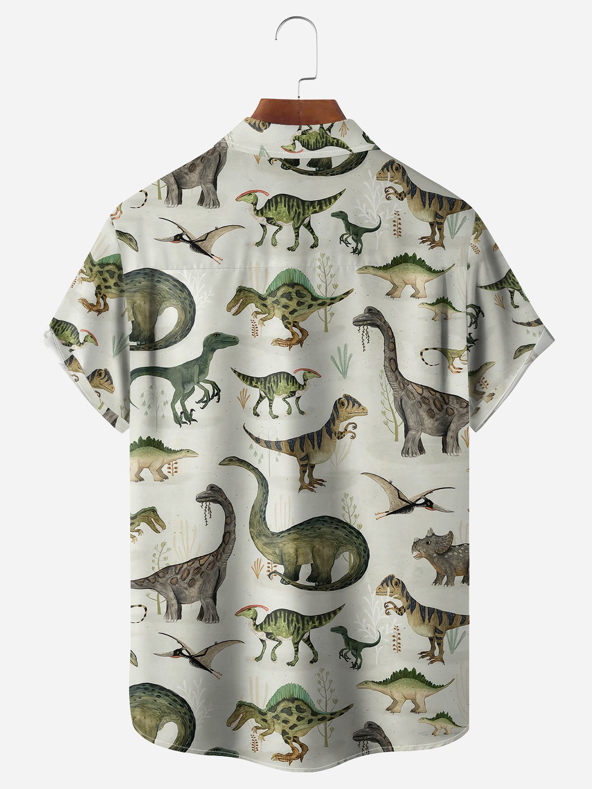 Dinosaur Chest Pocket Short Sleeve Casual Shirt