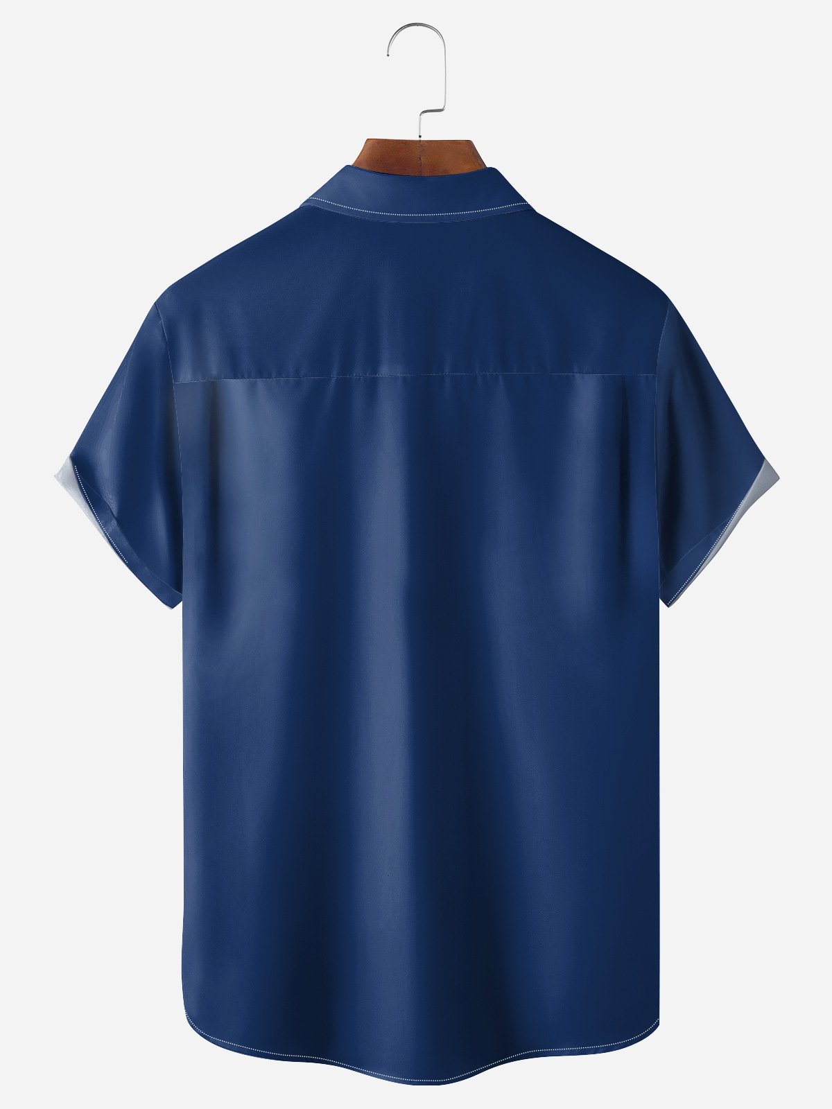 Geometry Chest Pocket Short Sleeve Bowling Shirt