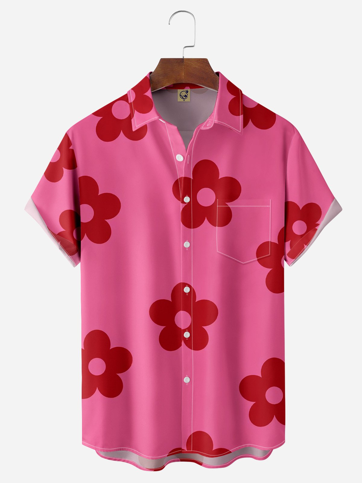 Floral Chest Pocket Short Sleeve Hawaiian Shirt