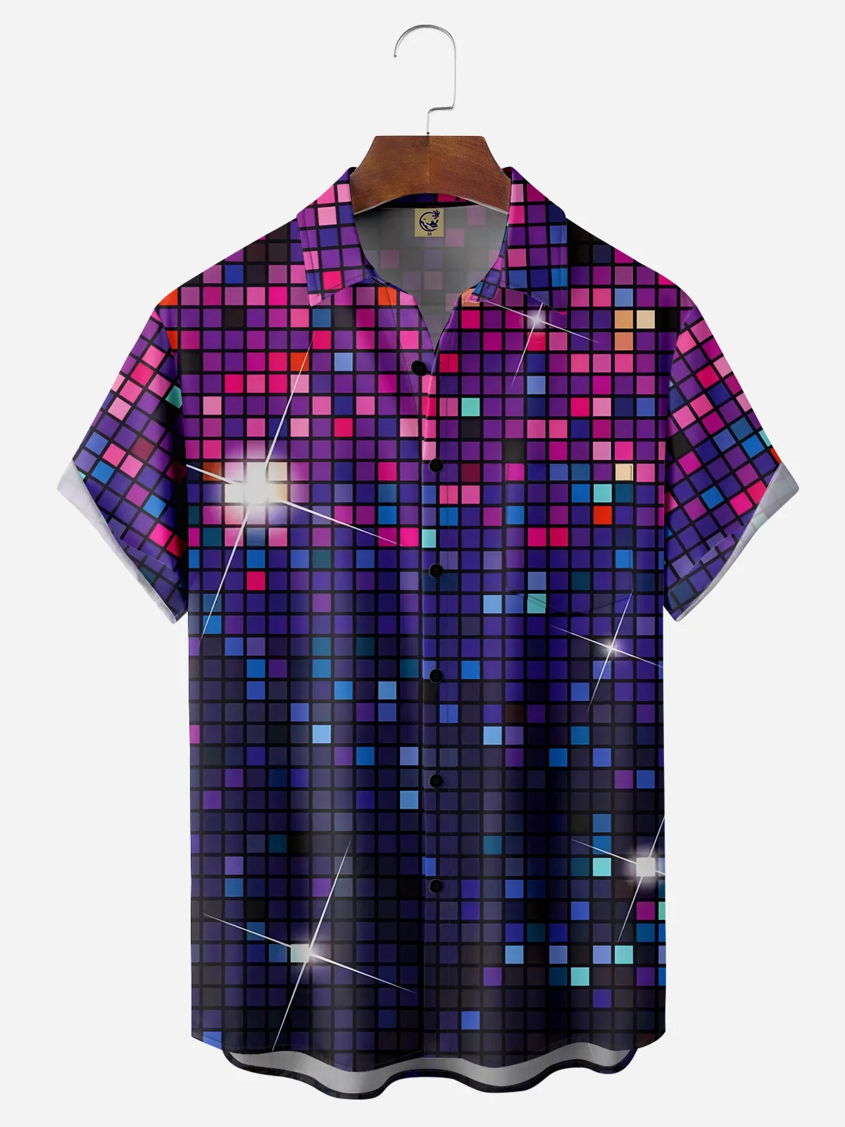70s Vintage Chest Pocket Short Sleeve Disco Shirt