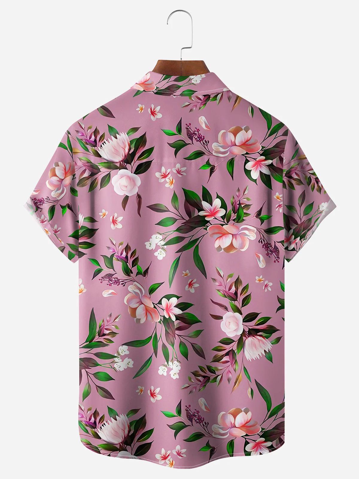 Floral Chest Pocket Short Sleeve Hawaiian Shirt