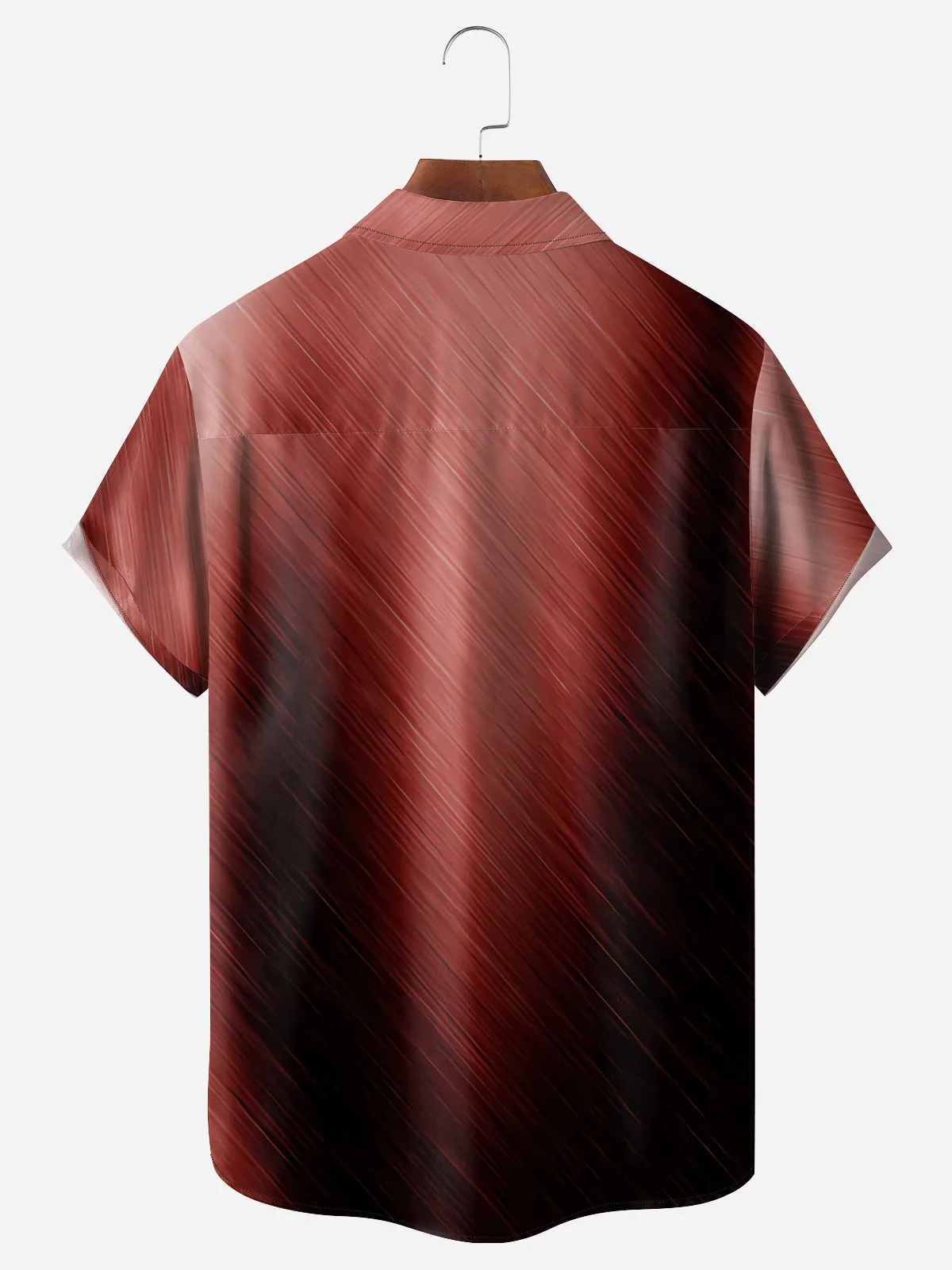 Metallic Feel Gradient Pattern Chest Pocket Short Sleeve Shirt