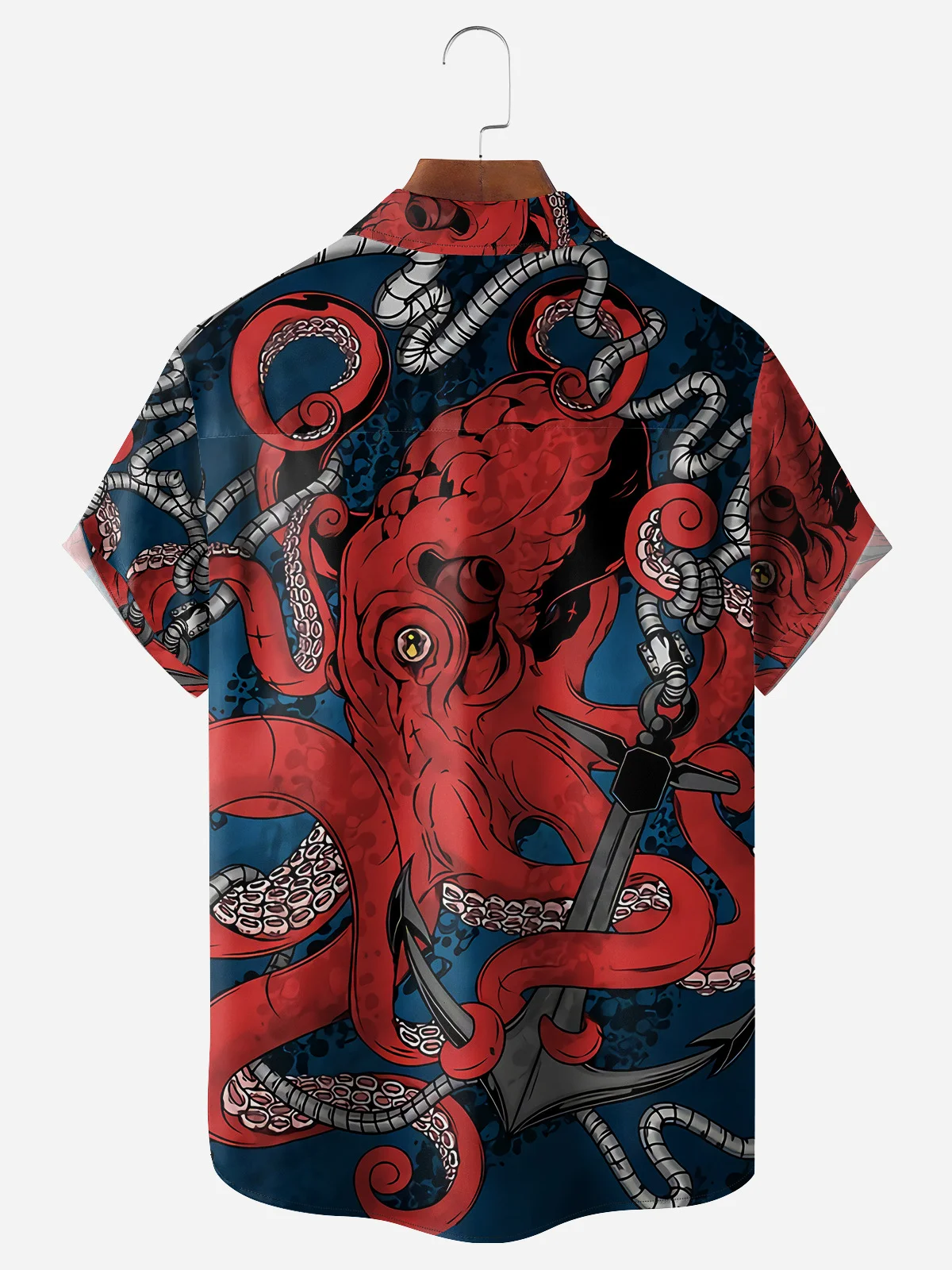 Octopus Chest Pocket Short Sleeves Casual Shirts