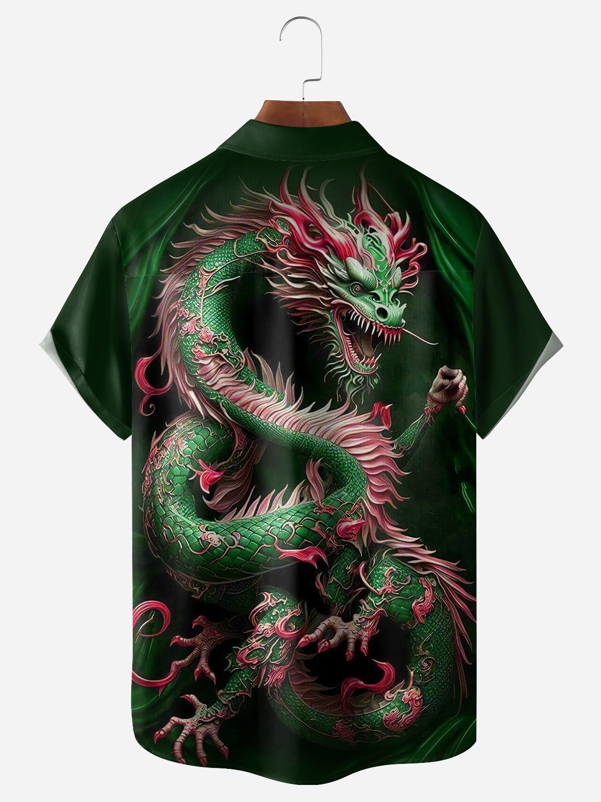 Dragon Chest Pocket Short Sleeves Casual Shirts
