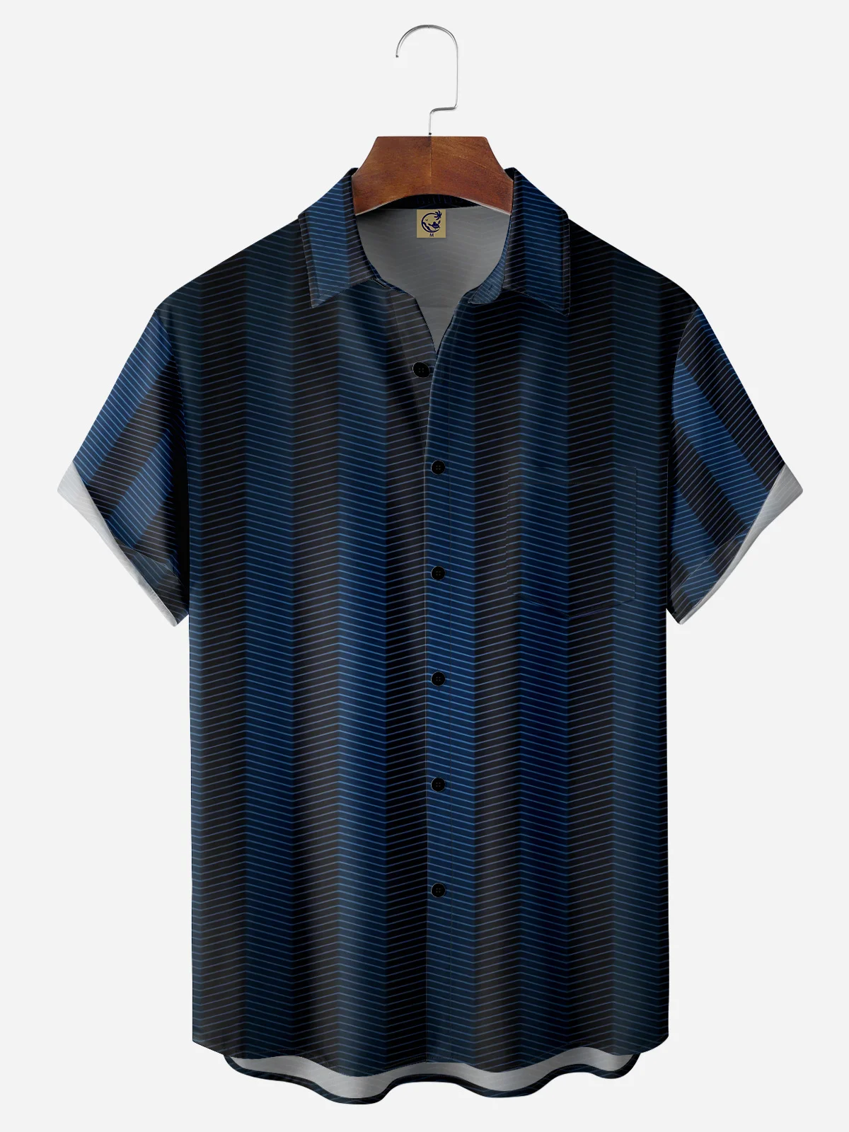 Striped Chest Pocket Short Sleeves Casual Shirts