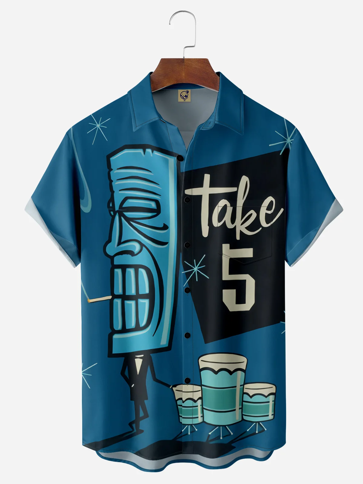 Tiki Chest Pocket Short Sleeves Casual Shirts