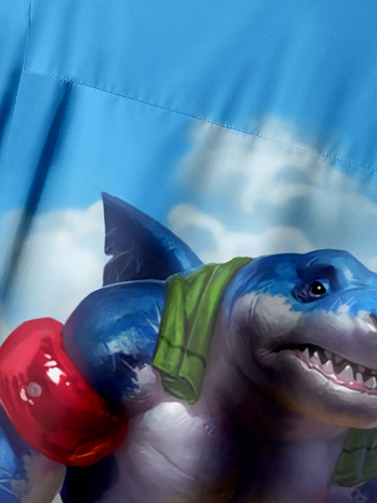 Shark Chest Pocket Short Sleeve Hawaiian Shirt